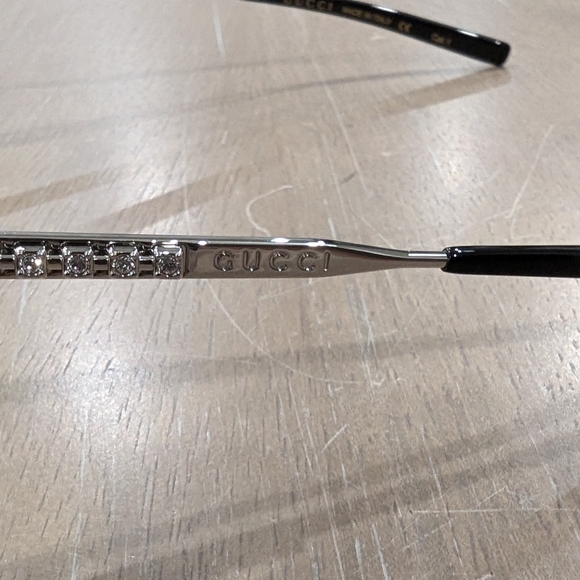 $1395 Mens Authentic GUCCI 56mm Crystal Rectangle Sunglasses Black - Picture 4 of 12